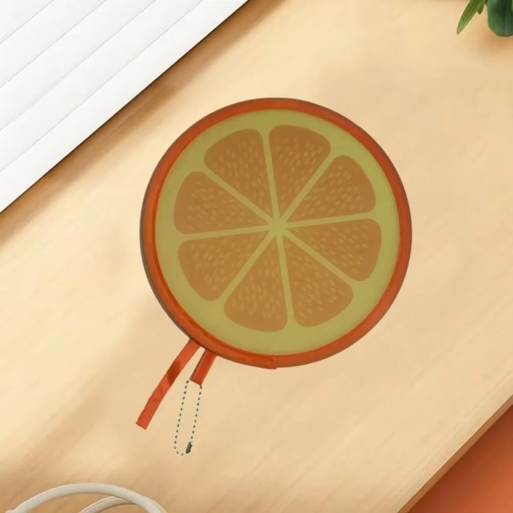 Cute Portable Round Foldable Hand Fans Fruit Style Foldable Design Pocket Fans Round Shape Cartoon Cooling Fans Summer Events