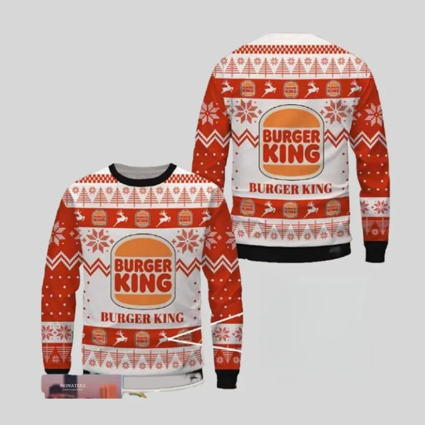 الخريف والشتاء البيرة برغر كينغ كرنفال عيد الميلاد نمط المتضخم الرجال والنساء الأسرة ارتداء جولة الرقبة هوديي #6