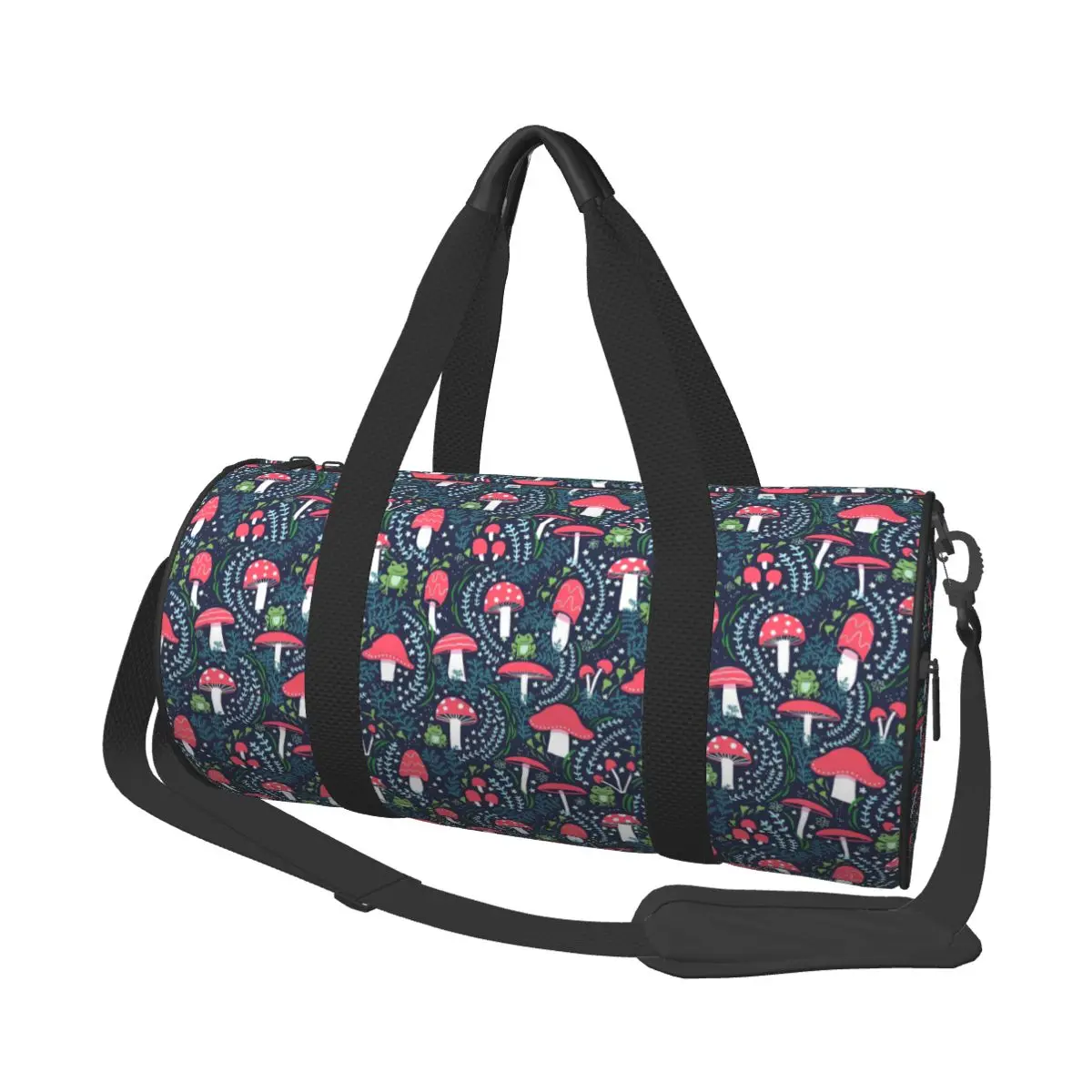

Mushrooms, Toadstools And Frogs Large Duffle Gym Bag Multi-Functional Duffle Travel Bags Handbags Fitness bag