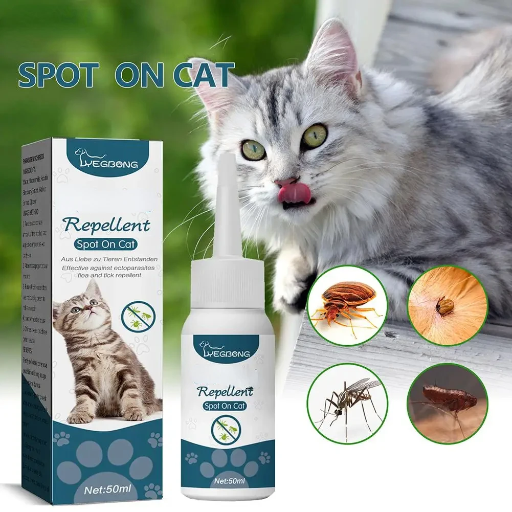 Pet Flea Killer Drops Anti Fleas Cats Ticks Lice Mite Removal Relieve Itching Dogs Ringworm Treatment Pet Insect Removal Drops