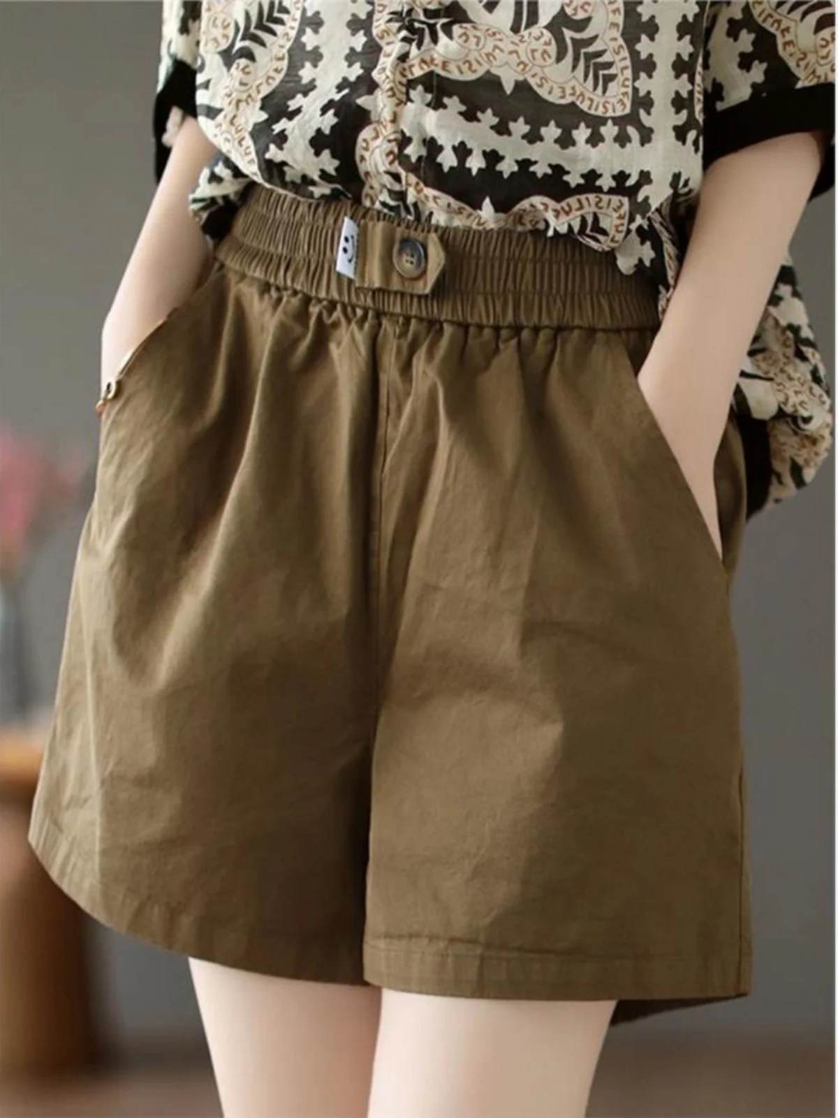 

Летние тонкие повседневные шорты с высокой талией, свободные, широкие, женские, больших размеров, модные брюки, удобные, дышащие шорты