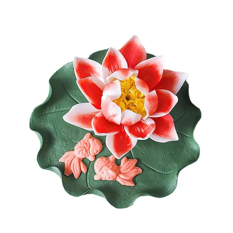 

Creative ceramic flower ornament, lotus fragrance insert, home living room tea room desktop decoration
