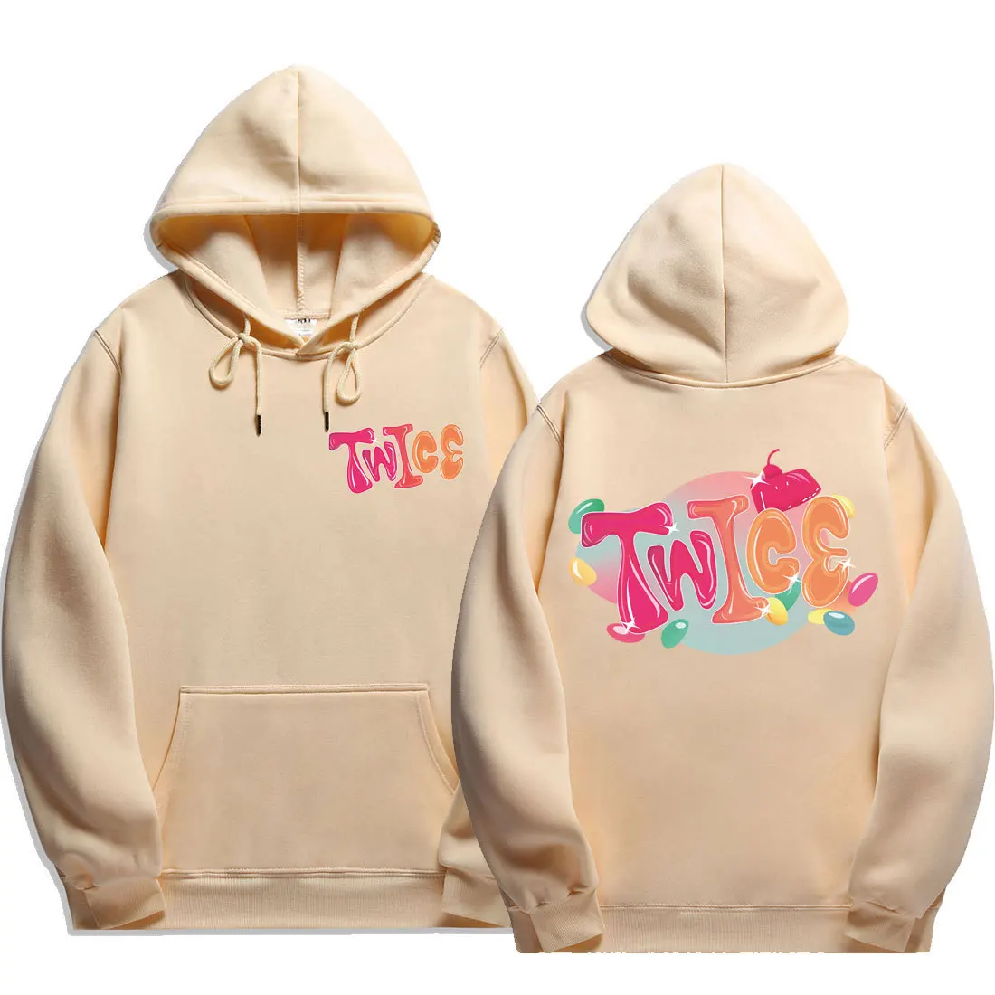 TWICE kpop Hoodies Sweatshirt Fleece Letters Printed Hoodie Sweatshirts Pullover Long Sleeve Tracksuit Tops kpop Clothes