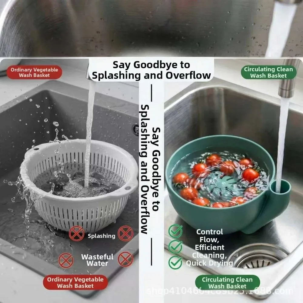 Self Spinning Berry Washing Bowl Swirling Design Rapid Wash Fruit Washer 3D Printed Craftsmanship Central Flow Pedestal