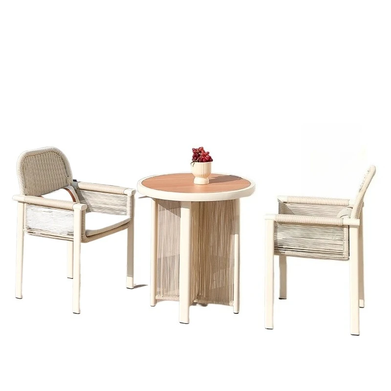 

Outdoor rattan table and chair combination balcony casual outdoor cafe terrace small round table