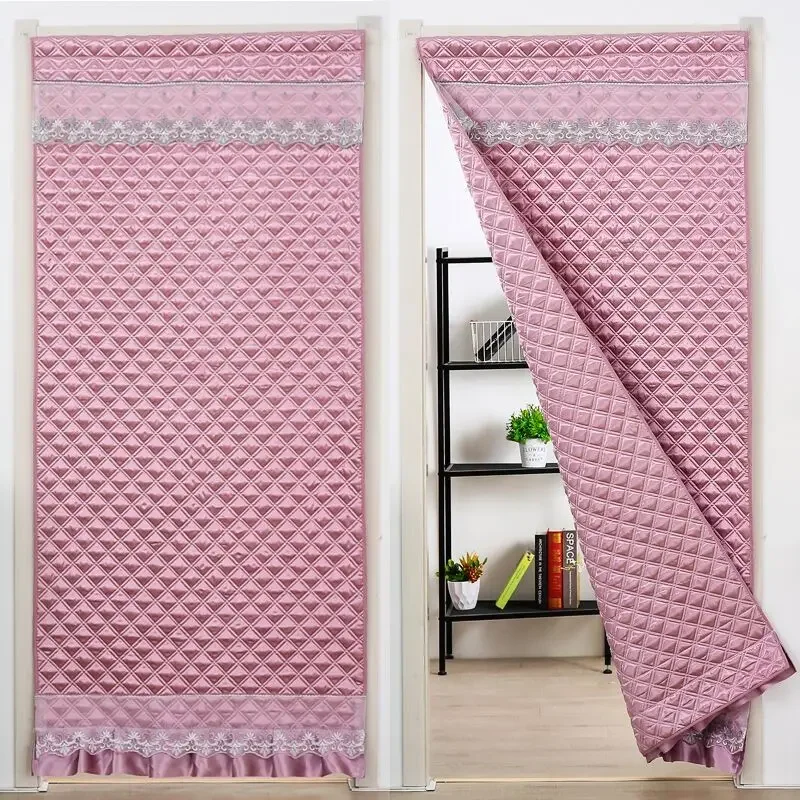 Nordic Winter Keep Warm Door Curtain Windproof Air-conditioner Door Screen for Bedroom Kitchen Windscreen Cotton Door Curtain