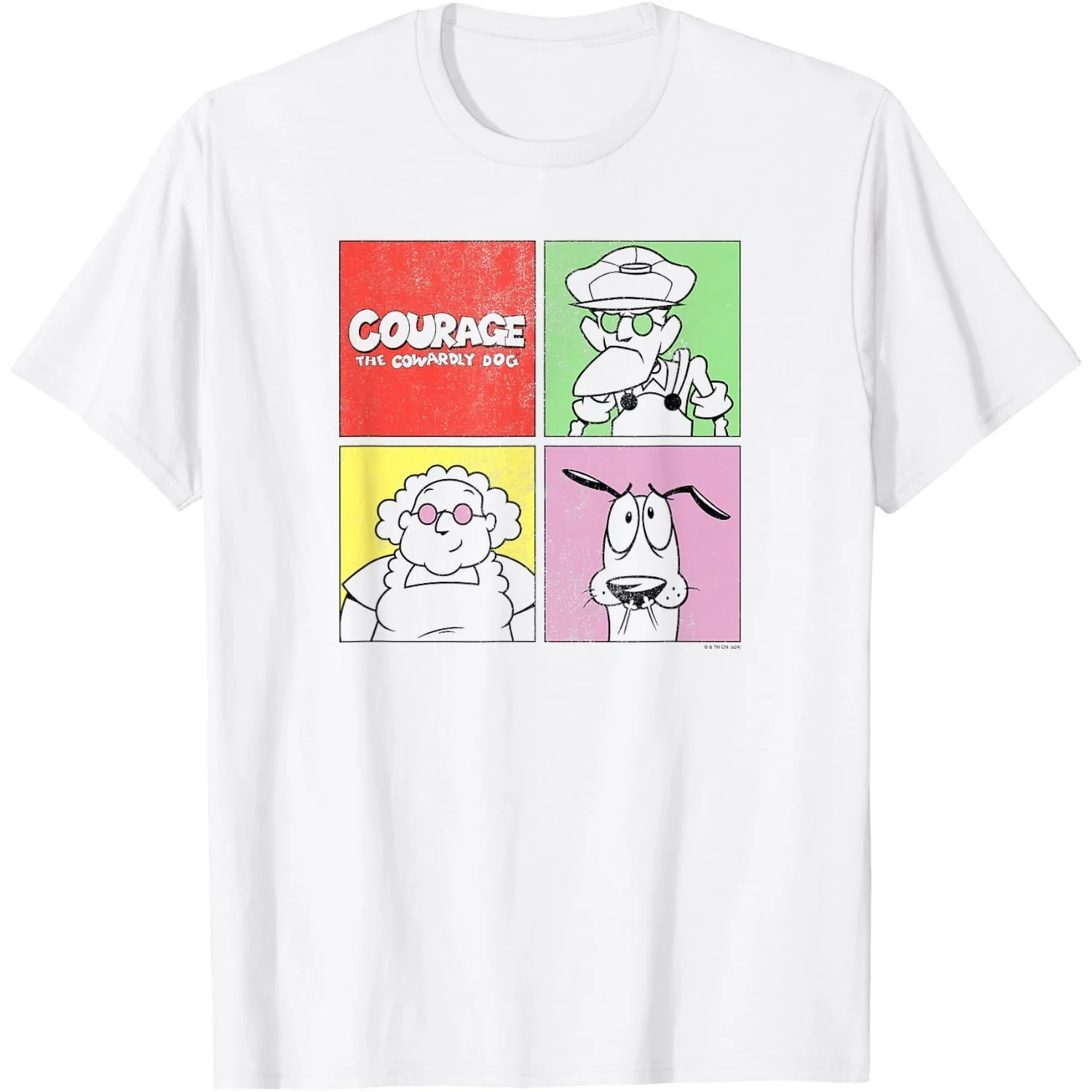 Courage the Cowardly Dog Pop Art Cartoon Graphic Tee for Men
