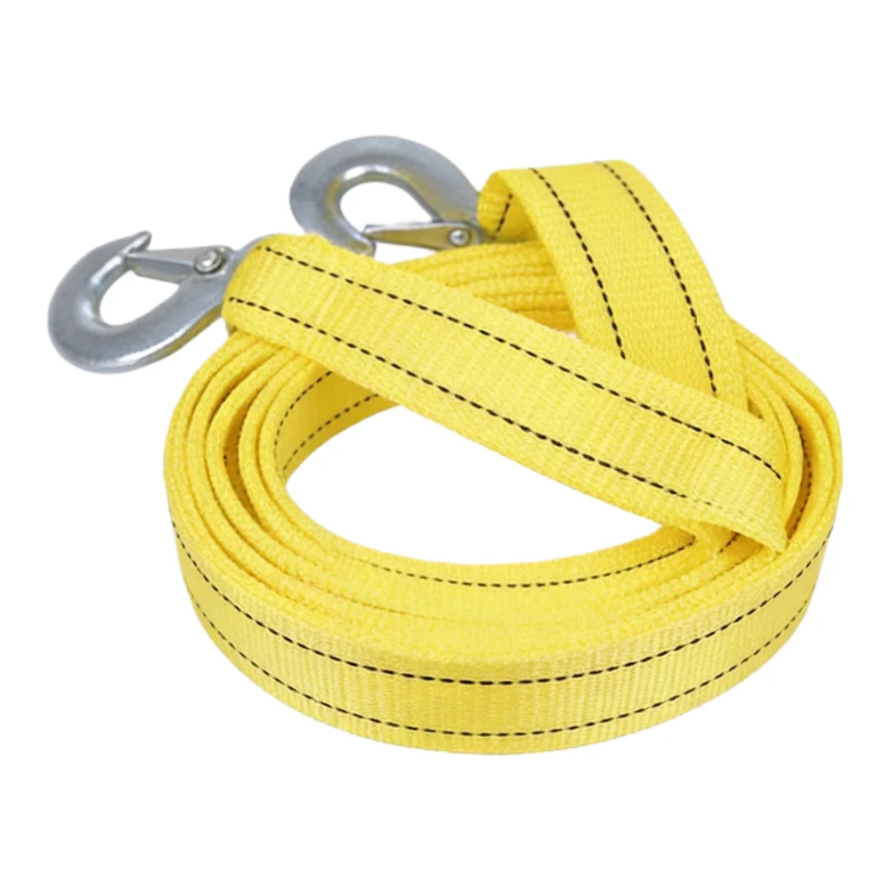 3 Ton Rated Recovery Strap 300cm Long Nylon Webbing with for forged Iron Hooks for Off Road and On Road Towing Needs