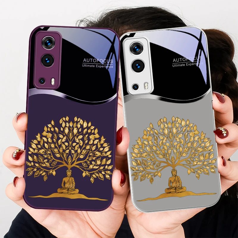 Golden Wealth TreeFor VIVO Y72 X100 Pro Y55 16 V20 29 V30 X60 Pro Y11s Y20 X80 Pro 5G Y36 4G V23e Tempered Phone Case