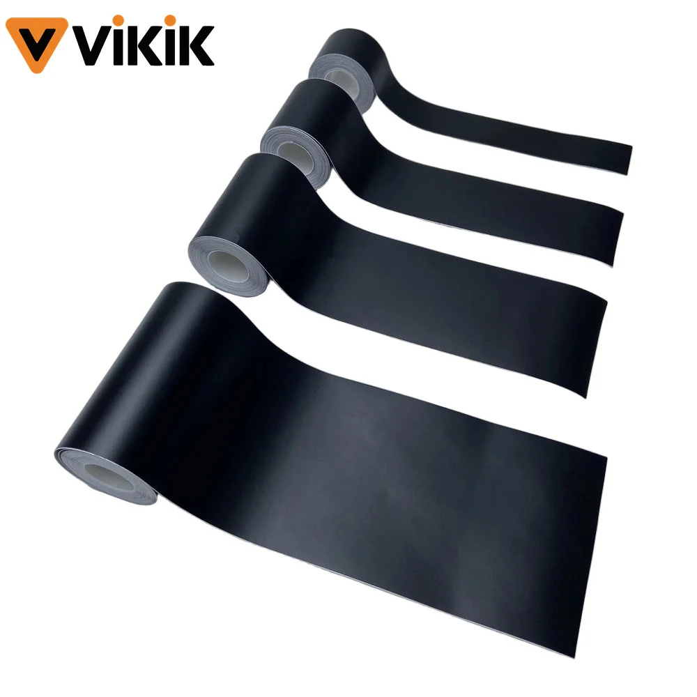 Fita de Vinil Fosco Preto 3/5/7/10cm para Remoção de Cromado, Película Adesiva para Acabamento de Janelas, Pilar, Capô e Teto de Carros