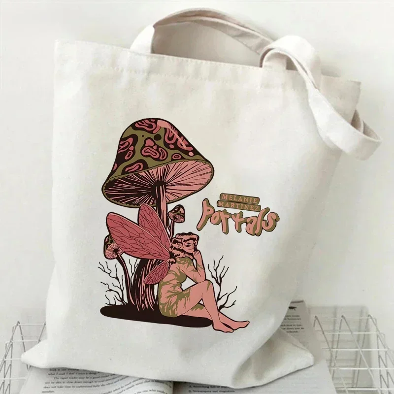 Melanie Martinez Women Canvas Tote Bag Vintage Y2K Aesthetics Shoulder Bag Singer Music Shopping Bag Melanie Martinez Handbag