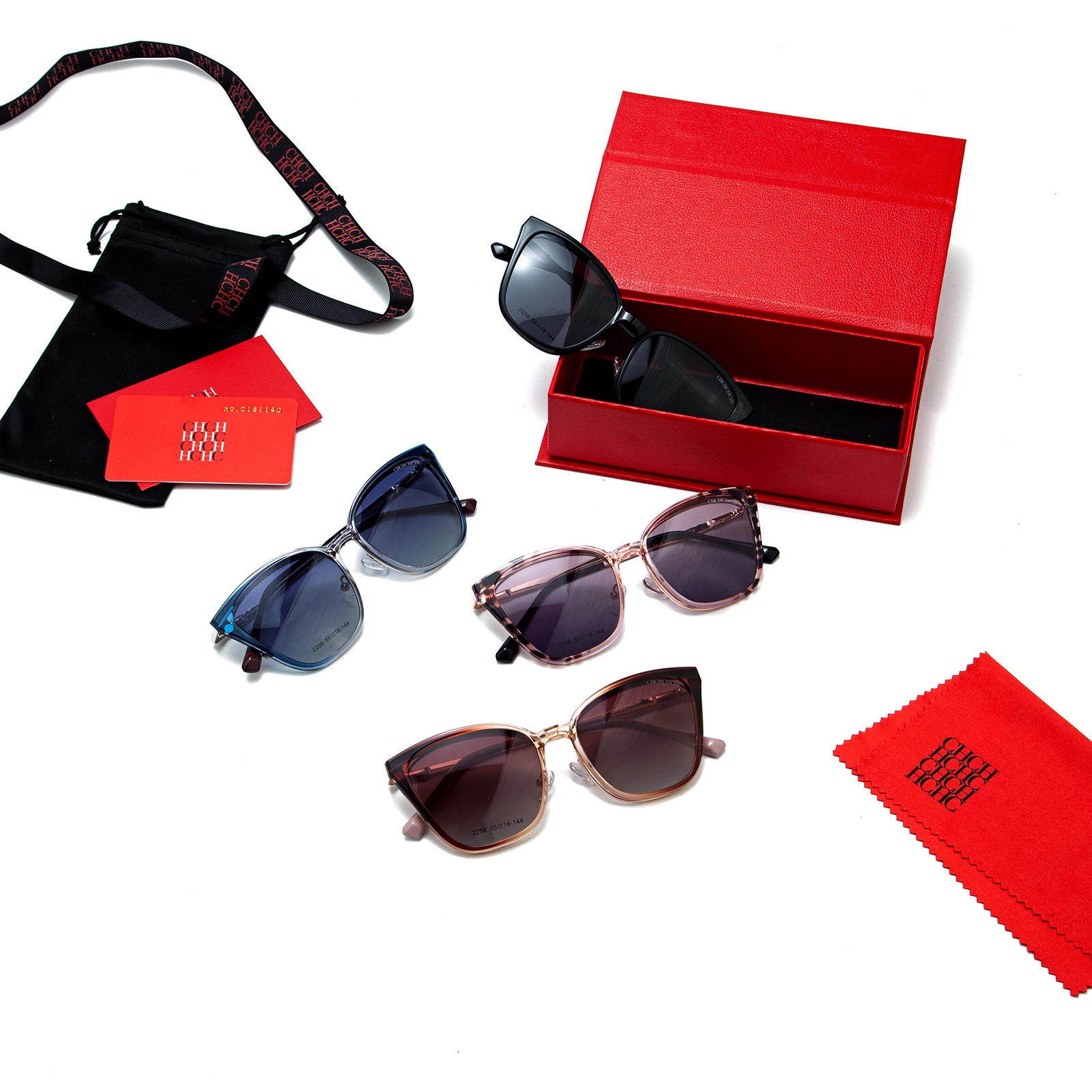 2025 Luxury Magnetic Cat Eye Sunglasses TR Alloy Frame Polarized Lenses Face Shaping UV400 Gift Women Red Case