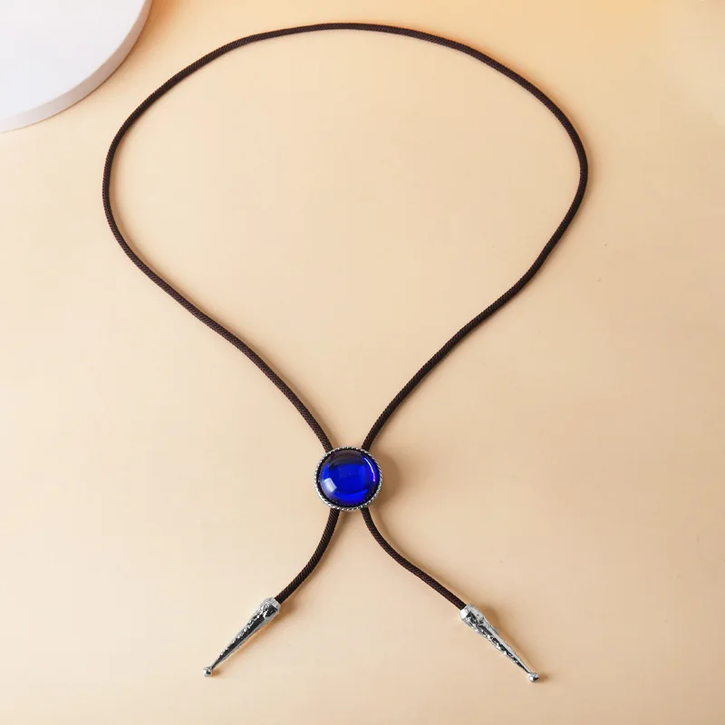 

The Ancient Magus' Bride Ainsworth Elias Cosplay Cross Necklace Blue Gem Pendant Model Toy Gift Collection Bolo Tie Anime