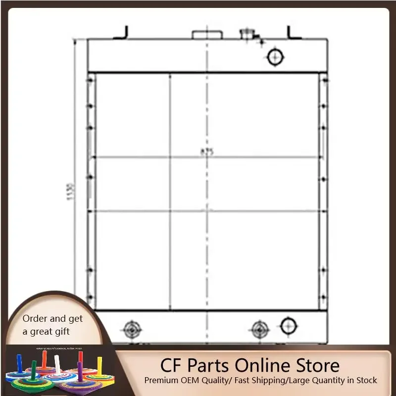 Water Tank Radiator 14X-03-11314 for Komatsu D65EX-12 D65EX-12 D85E-SS-2 Bulldozers