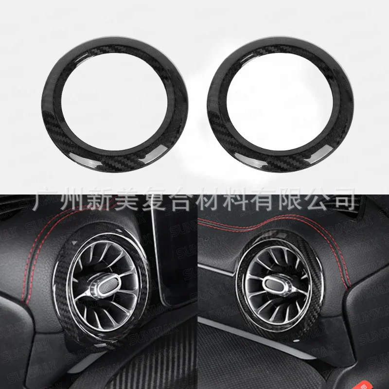 

For Mercedes-Benz A-Class For AMG CLA Real Dry Carbon Fiber Interior Glossy Air Vent Bezel Decoration Modification Accessories