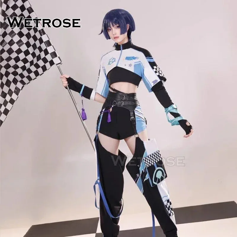 

【Wetrose】In Stock Wanderer Racer Doujin Cosplay Costume Game Genshin Impact SR Casual Wear Costume Scaramouche Halloween