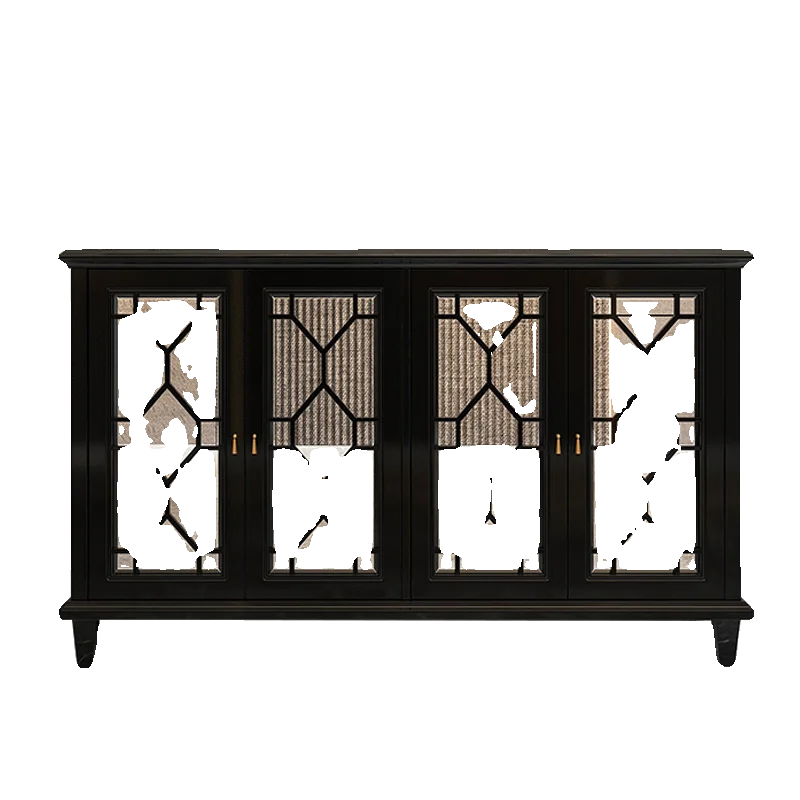 

light luxury carved porch cabinet, living room foyer storage decorative cabinet, mirror shoe cabinet for home use