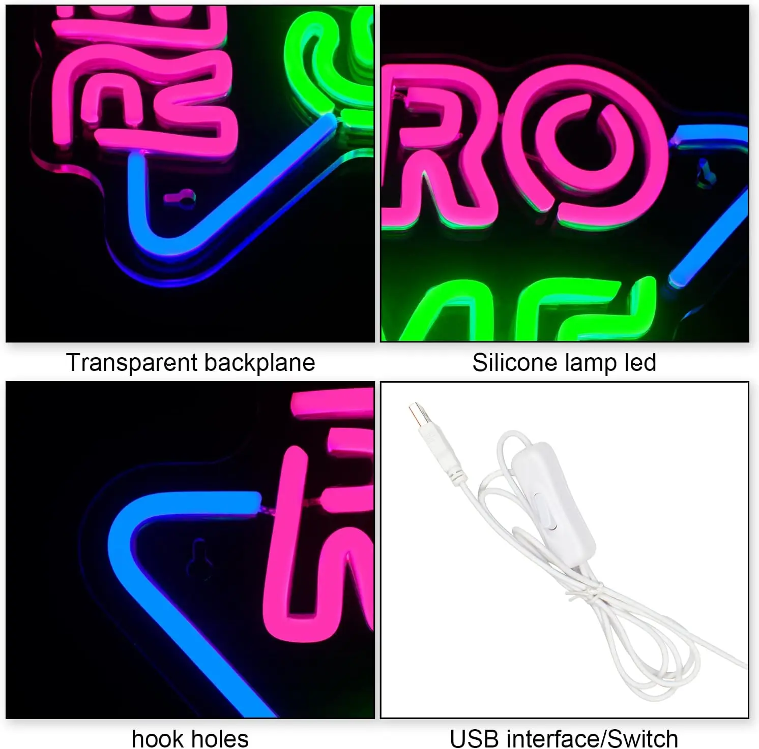 Imagem -04 - Retro Game Neon Signs Luzes Led Coloridas Wall Decor Alimentado por Usb Decoração do Quarto Gamer Boys Room Gaming Zone Lamp