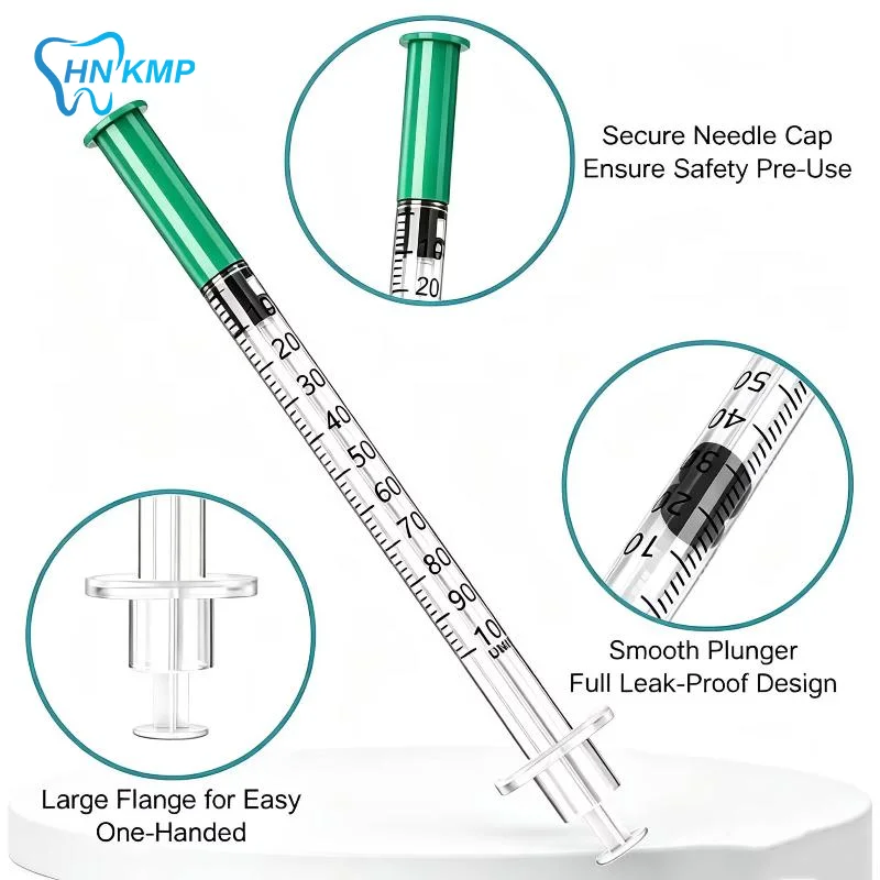1ml Disposable Insulin Syringes, 31G 8mm Needle, Clear Scale Fine Needle For Diabetic Use & Lab Liquid Measurement