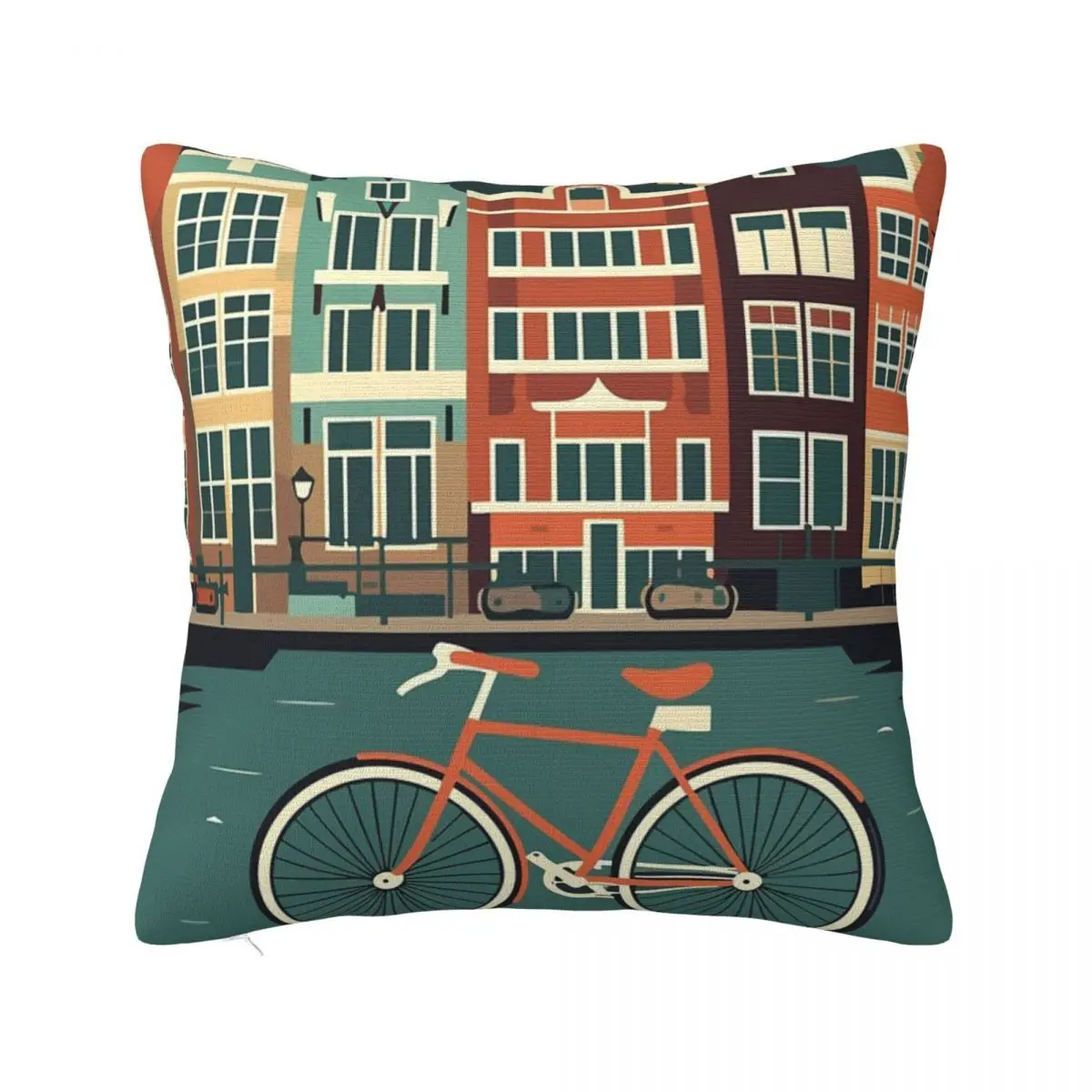 Amsterdam Holland Travel Poster Headboards Pillow Case Covers Throw Pillow Covers Pillow Case Pillow Cover