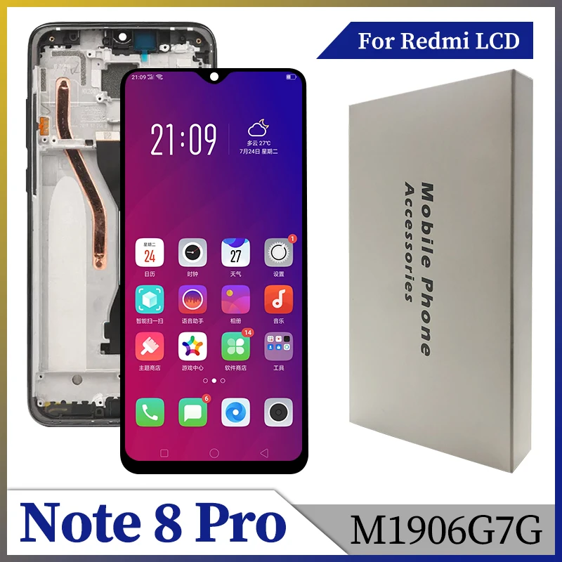 For Xiaomi Redmi Note 8 Pro LCD Display Digitizer Assembly Touch Screen For Redmi Note 8 Pro M1906G7I M1906G7G LCD Replace Parts