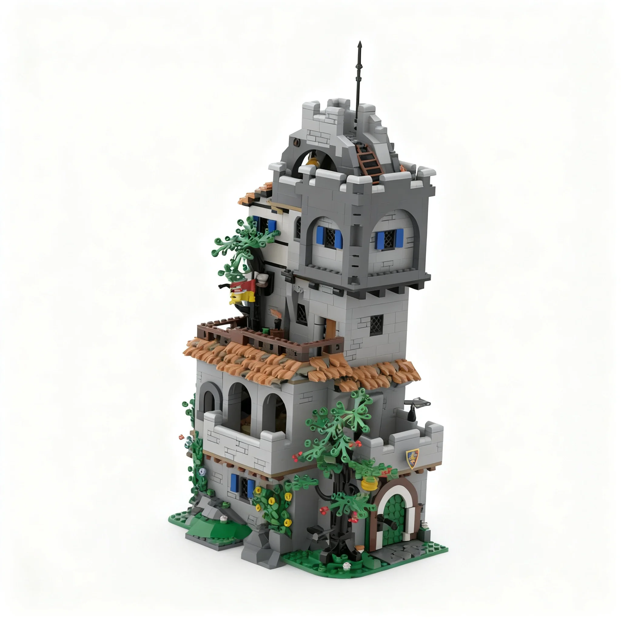 2558pcs MOC Green Gate Castle Castle Lion Knights Model Building Blocks Christmas Gift Display Idea Birthday Education Assemble