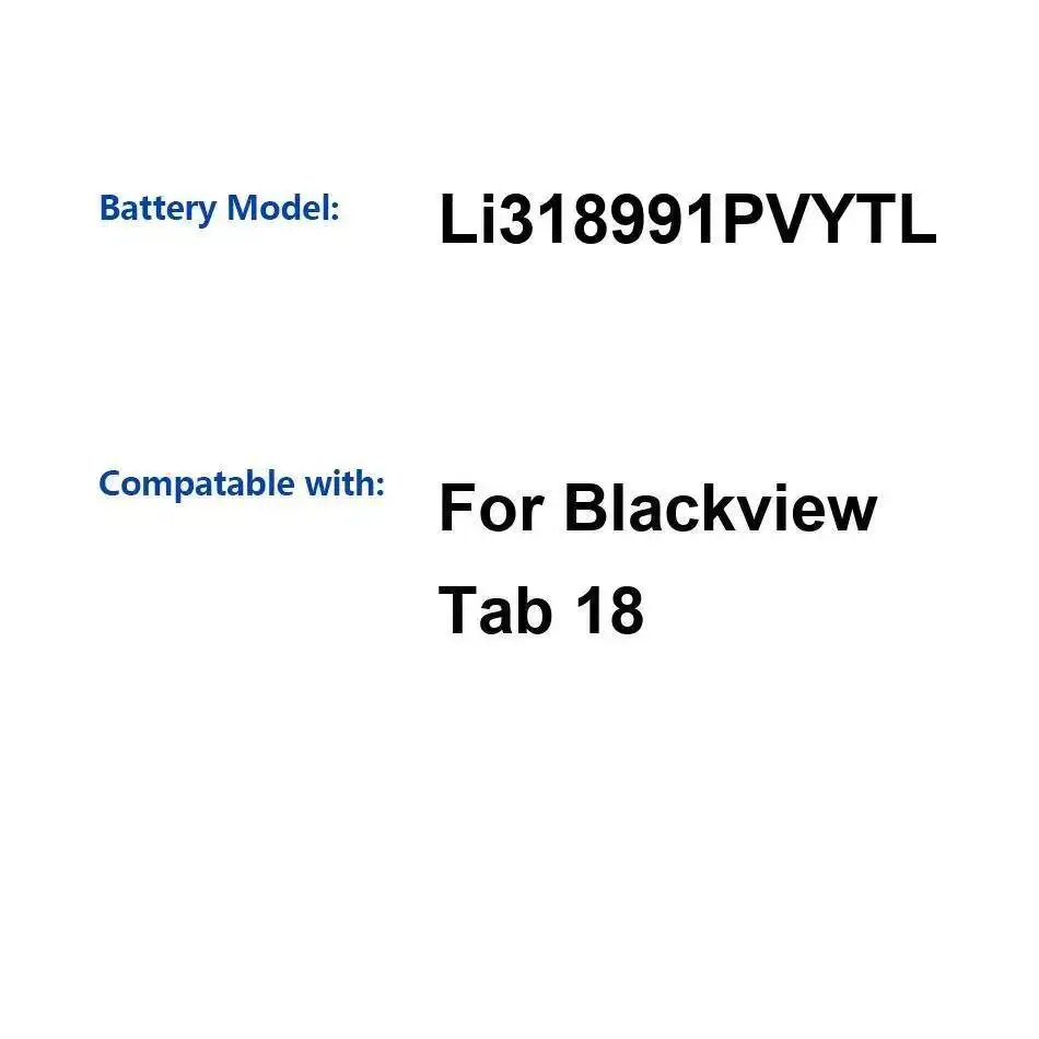 

For Blackview Tab 18 1 Connector With 7 Wires Li318991pvytl High Capacity Tablet Battery 8800Mah Long-Lasting Performance