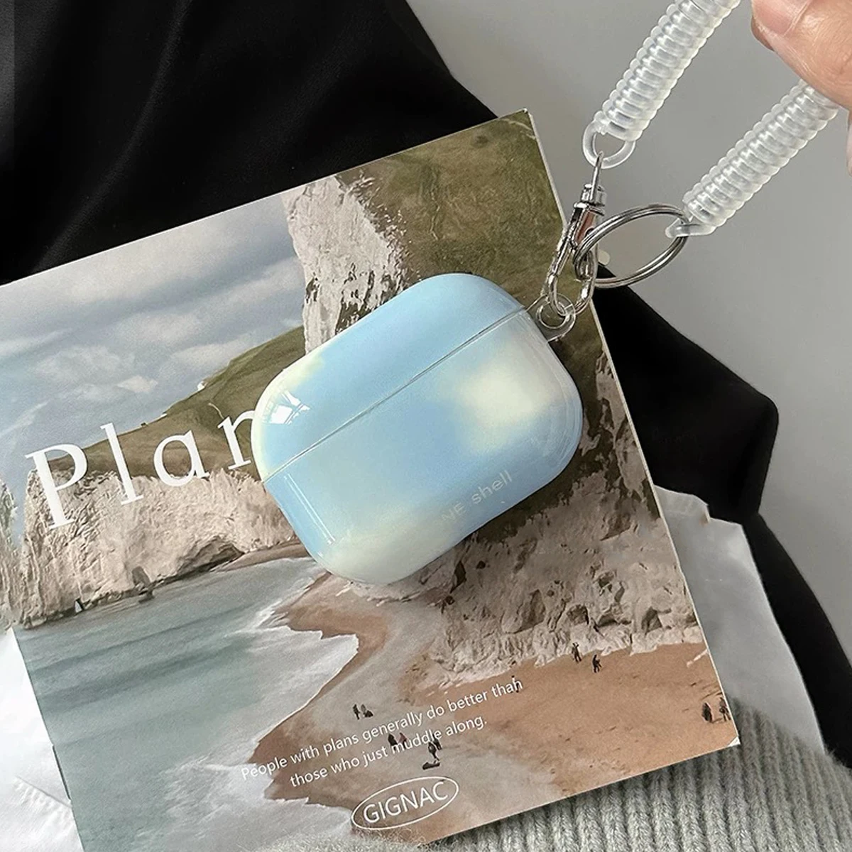 Niche Lns Fresh Blue Sky Sky White Cloud Earphone Set Pendant Suitable For Apple Airpods Pro2 Protective Cover