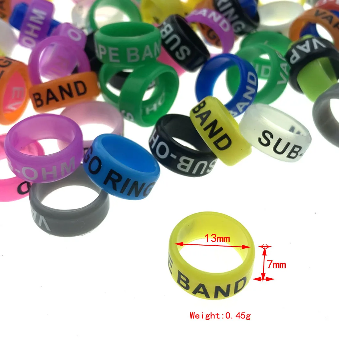 Banda Decorativa de Borracha de Silicone para Ferramenta Faça Você Mesmo Faca Borboleta Mini Vara de Pesca Punho de Silicone Anti Anel Deslizante 1000 Pcs 13 mm