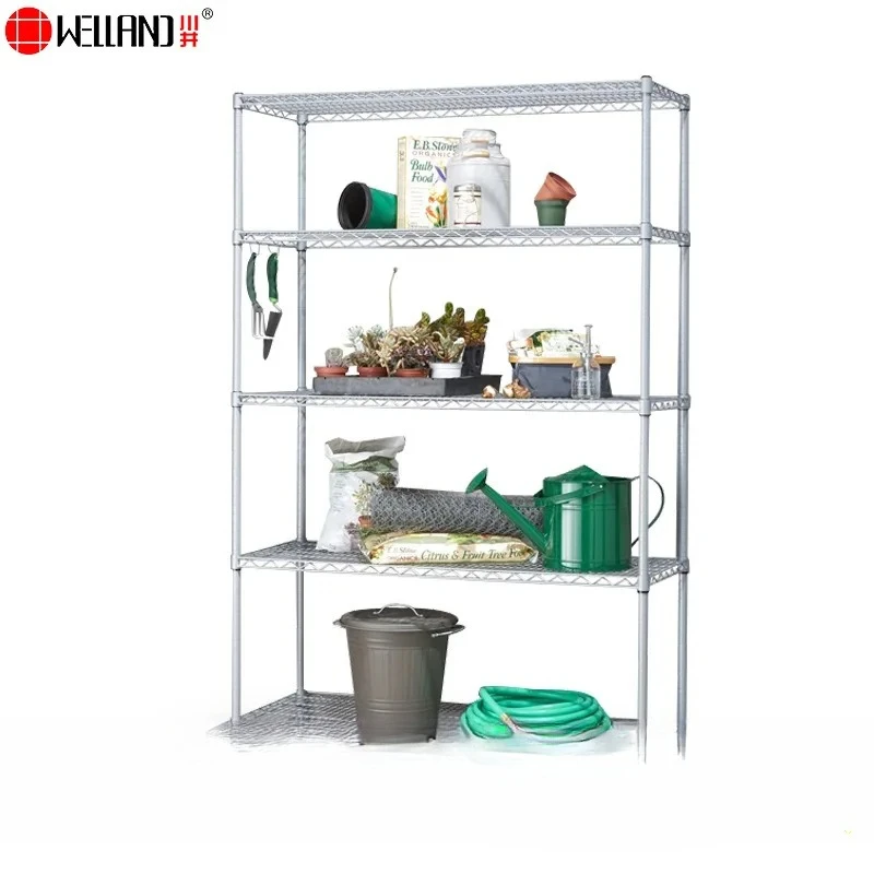LMM can freely adjust the layer spacing, large capacity five-layer planting shelf with universal wheel