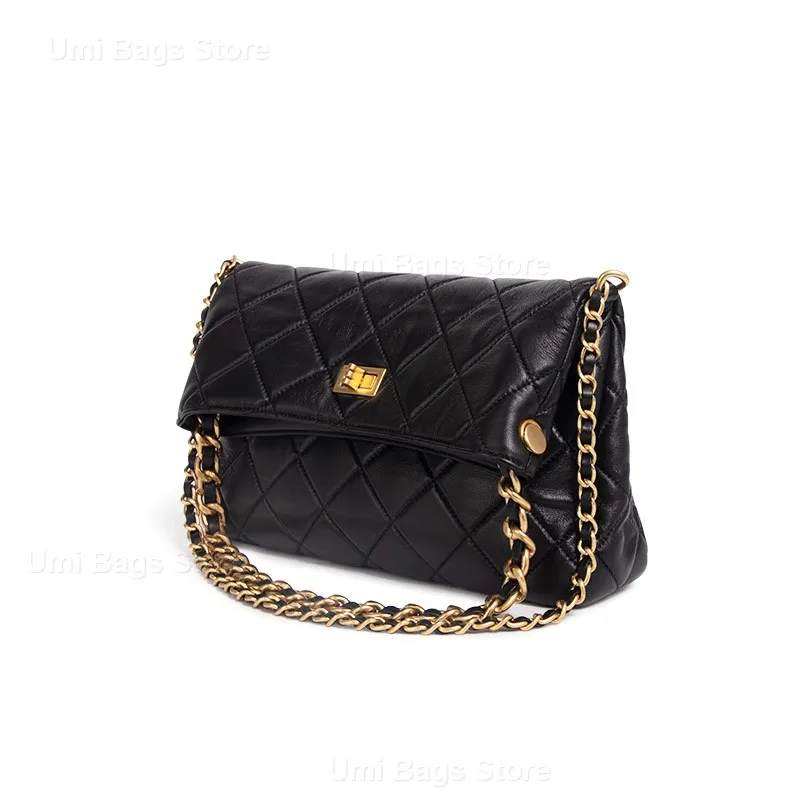 2025 حقيبة عصرية تحت الإبط سعة كبيرة الماس جارلاند عطر صغير نمط حقيبة يد من جلد الغنم حقيبة كتف جلدية متعددة الاستخدامات