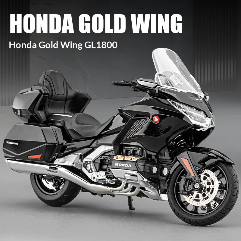 

1:12 Honda GL1800 Alloy Die-cast Motorcycle Model Simulation Shock-absorbing Office Desk Ornament Collection Gift