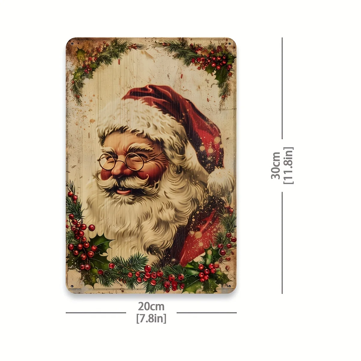 Vintage Santa Claus Metal Tin Sign - Perfect for Christmas Decor, Home & Cafe Wall Art, Indoor/Outdoor Use, 20.32x30.48 cm