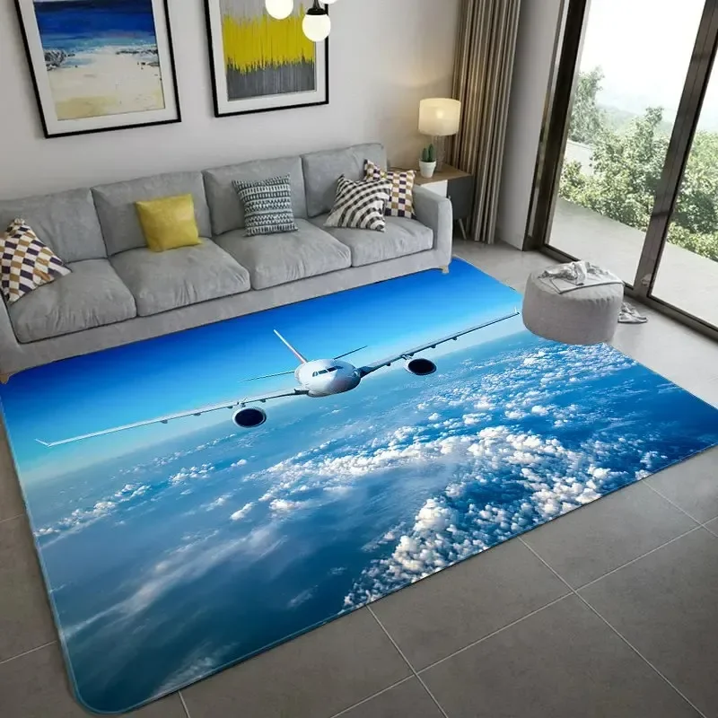 

3D ковер для гостиной в виде самолета, домашний декор, прихожая, входной коврик, нескользящий коврик для ванной комнаты, кухни, коврик для мальчика, спальни, моющийся
