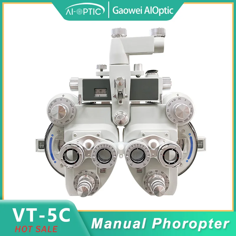 Foróptero manual de optometría: instrumentos ópticos con lentes cilíndricas menús para un prueba precisa de visión visual VT-5C