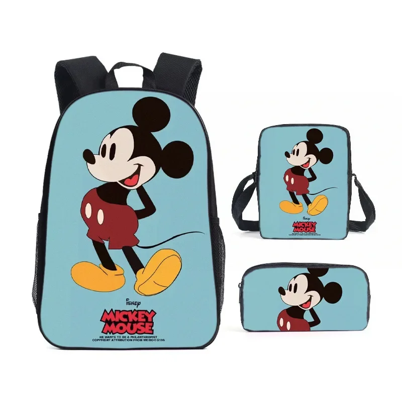 Disney 3pcs Mickey Minnie Mouse Backpacks Students Schoolbags Pencil Case Shoulder Bags Backpack Boys Girls School Bags Sets