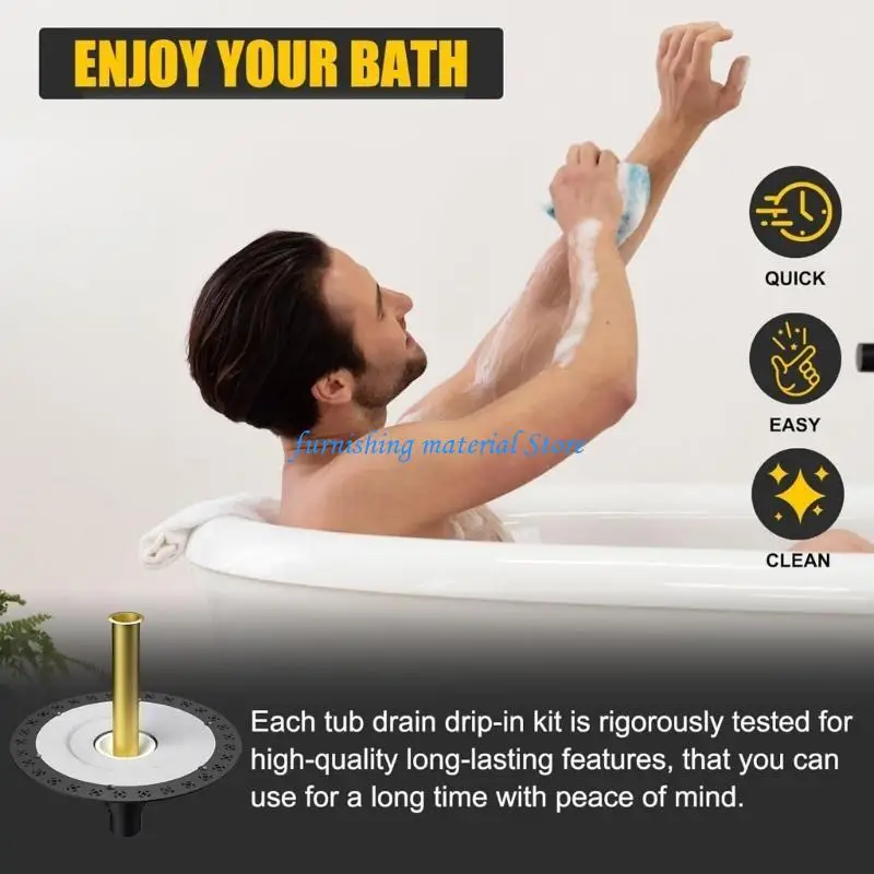Y5GD مجموعة استنزاف حوض الاستحمام المستقر القائم بذاته مع مكونات شاملة سهلة التركيب وصرف حوض الاستحمام القائم بذاته للإعدادات #4