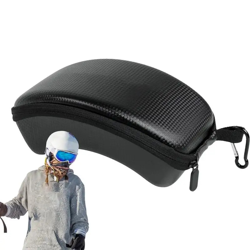 Ski Goggles Case Travel Ski Goggles Protective Case With Carabiner Snowboard Goggles Box Eyewear Protective Carrying Case For