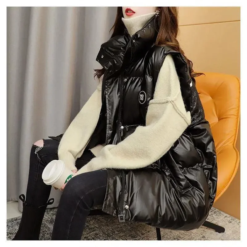 2025 nuova moda invernale giacca imbottita in cotone donna gilet giacche donna gilet allentato cappotto autunno inverno gilet outwear femminile