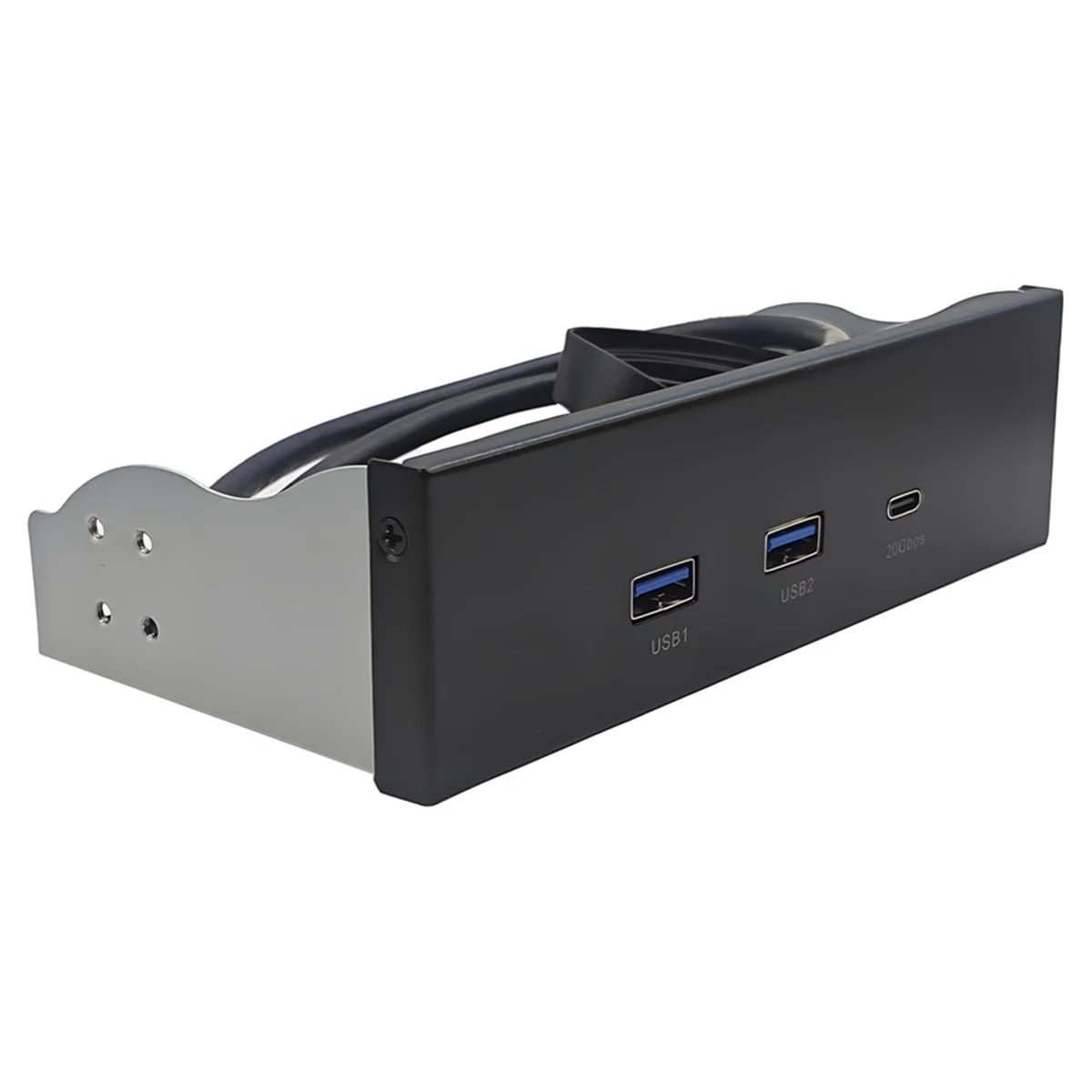 BABQ panneau avant USB pour PC 2 ports USB 3.2 GEN1 5Gbps + 1 port TYPE-C 10Gbps/20Gbps Hub pour ordinateur de bureau baie de lecteur de disquette 5.25 pouces