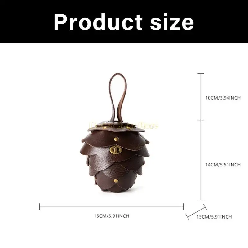 X90D خمر ميني Pinecone Coin محفظة مضغوطة PU محفظة للضرورة اليومية