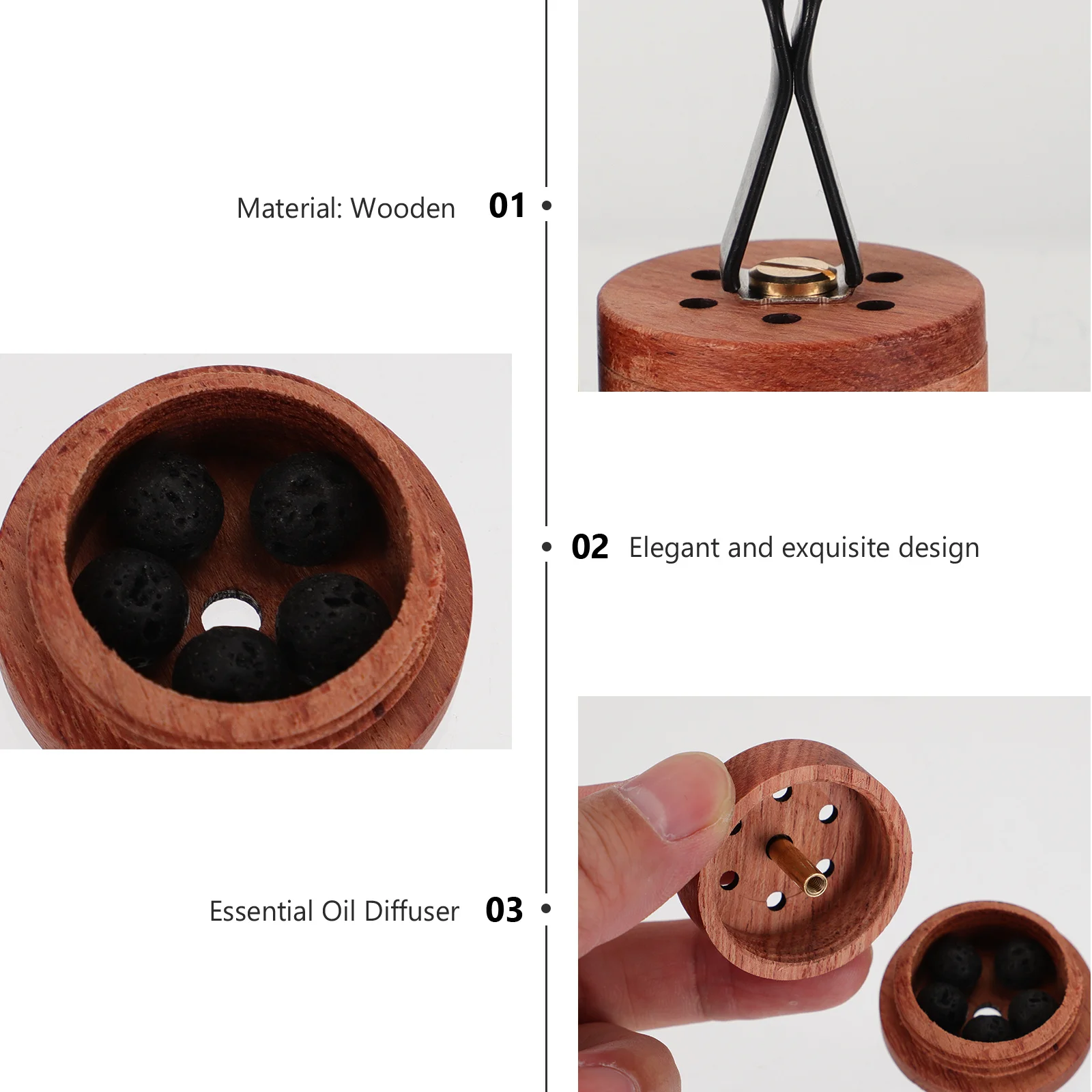 

Wooden Aroma Diffuser Car Incense Wood Clip For Essential Oil Durable Fragrance Holder In-Car Home Office Yoga Room Health Care