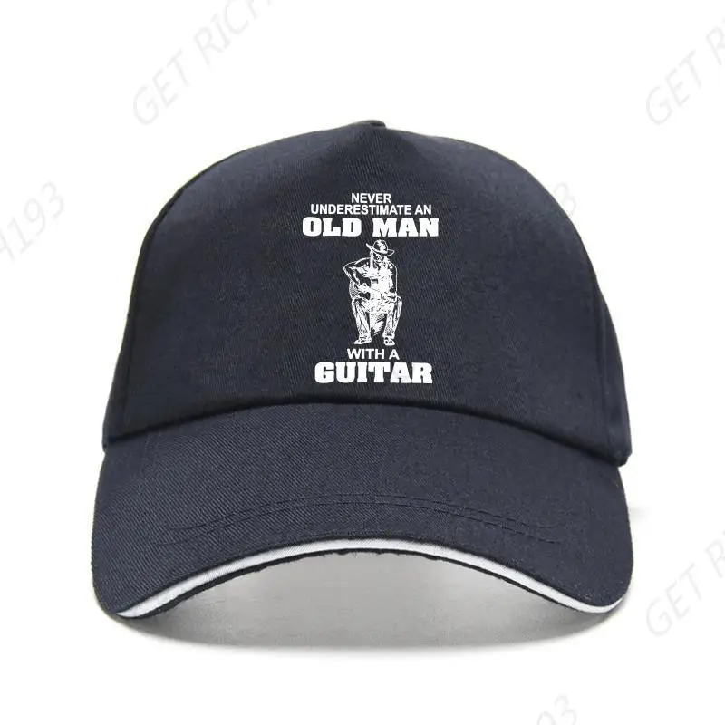 

Funny Adult Bill Hat Never Underestimate An Old Man With A Guitar High Quality Casual Printing Baseball Caps