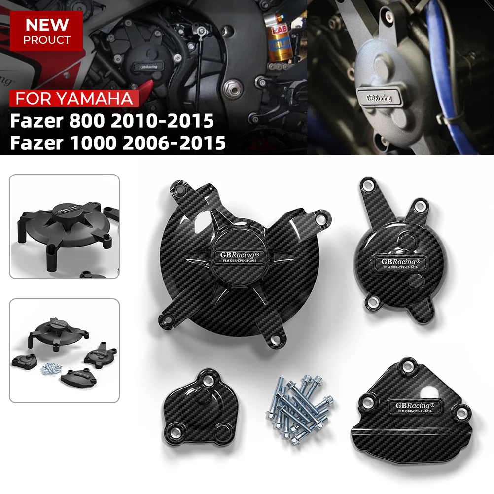 GBracing لياماها دراجة نارية Fazer-800 2010-2015 و Fazer-1000 2006-2015 مجموعة غطاء تحطم المحرك