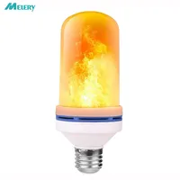 Melery E26 Flickering Light Bulb 4W LED Fire Lamp Warm White 1500K Decorative Flaming for Christmas Halloween Holiday Party Bar