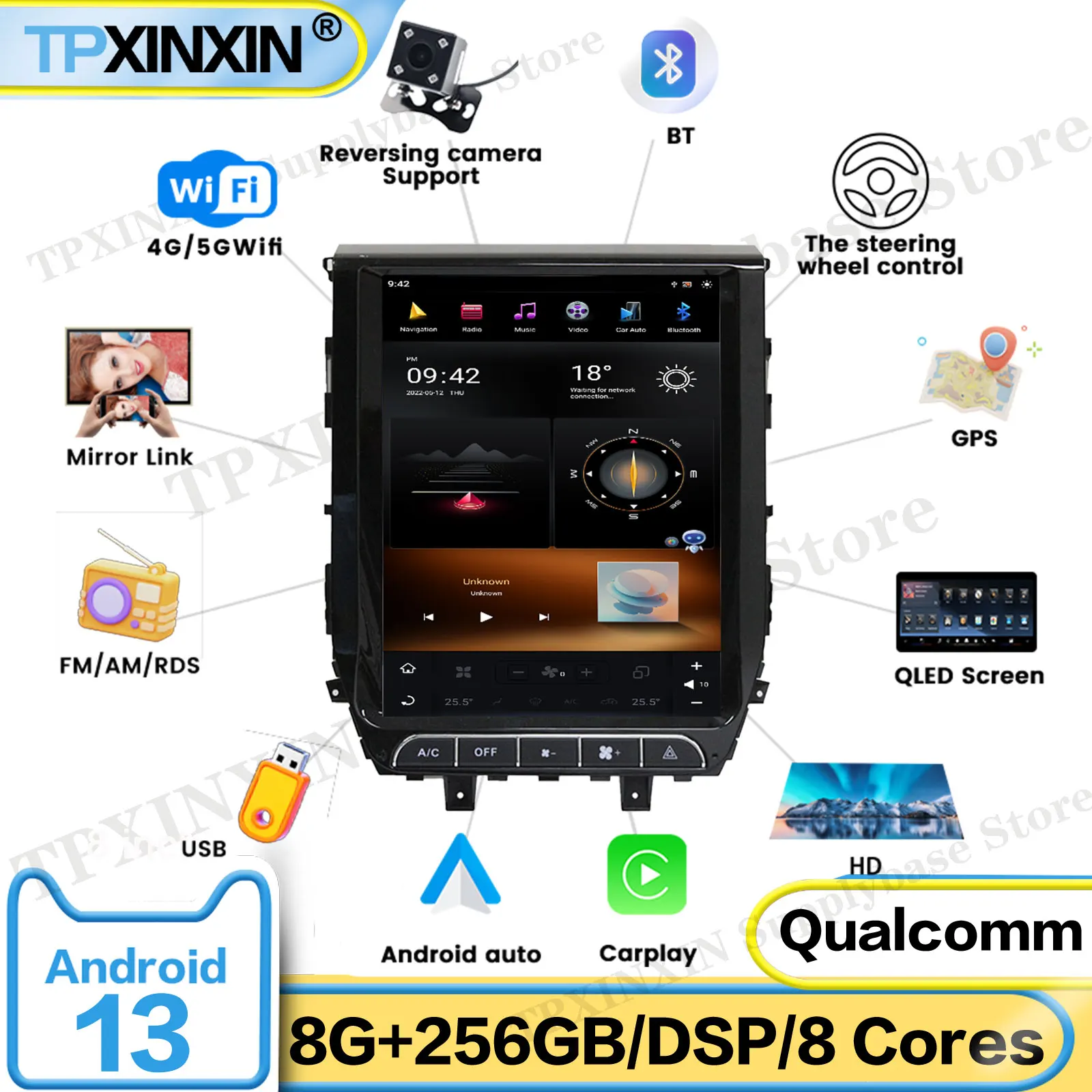 

10.4 Inch Car Radio For Toyota Land Cruiser lc200 2016-2019 Android Auto GPS Navigation Multimedia Stereo Receiver Head Unit