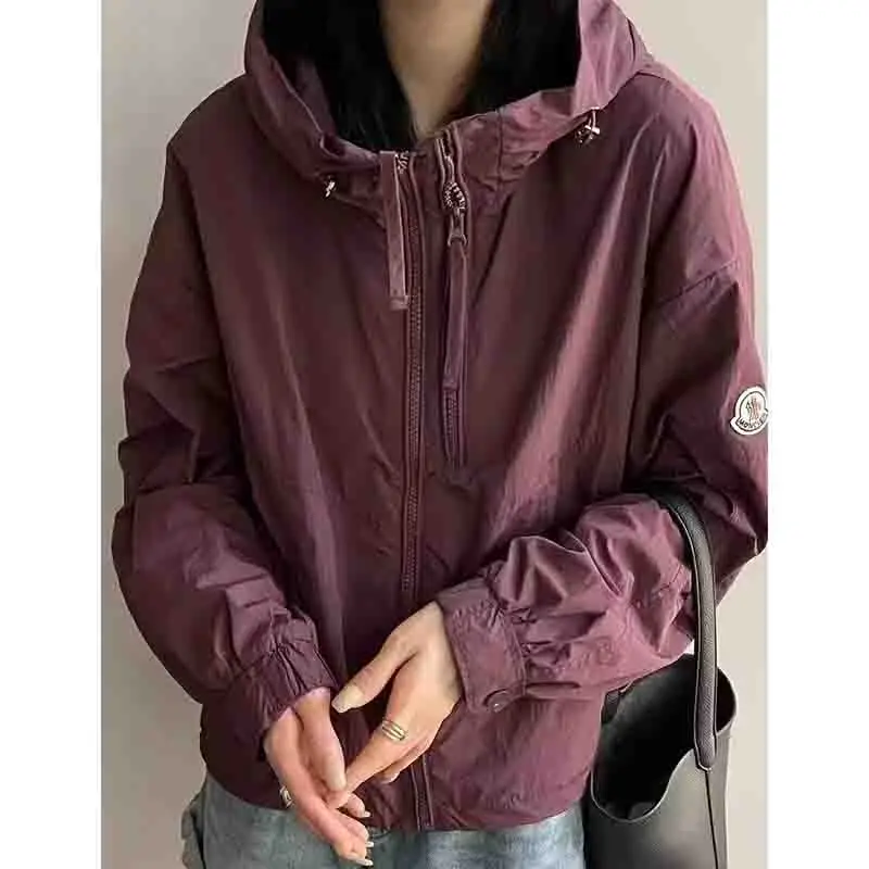 Design sense niche Korean Female Hooded Zipper Sunscreen Clothing Jacket Women Spring Summer Hooded Sunscreen Clothing Tops Coat