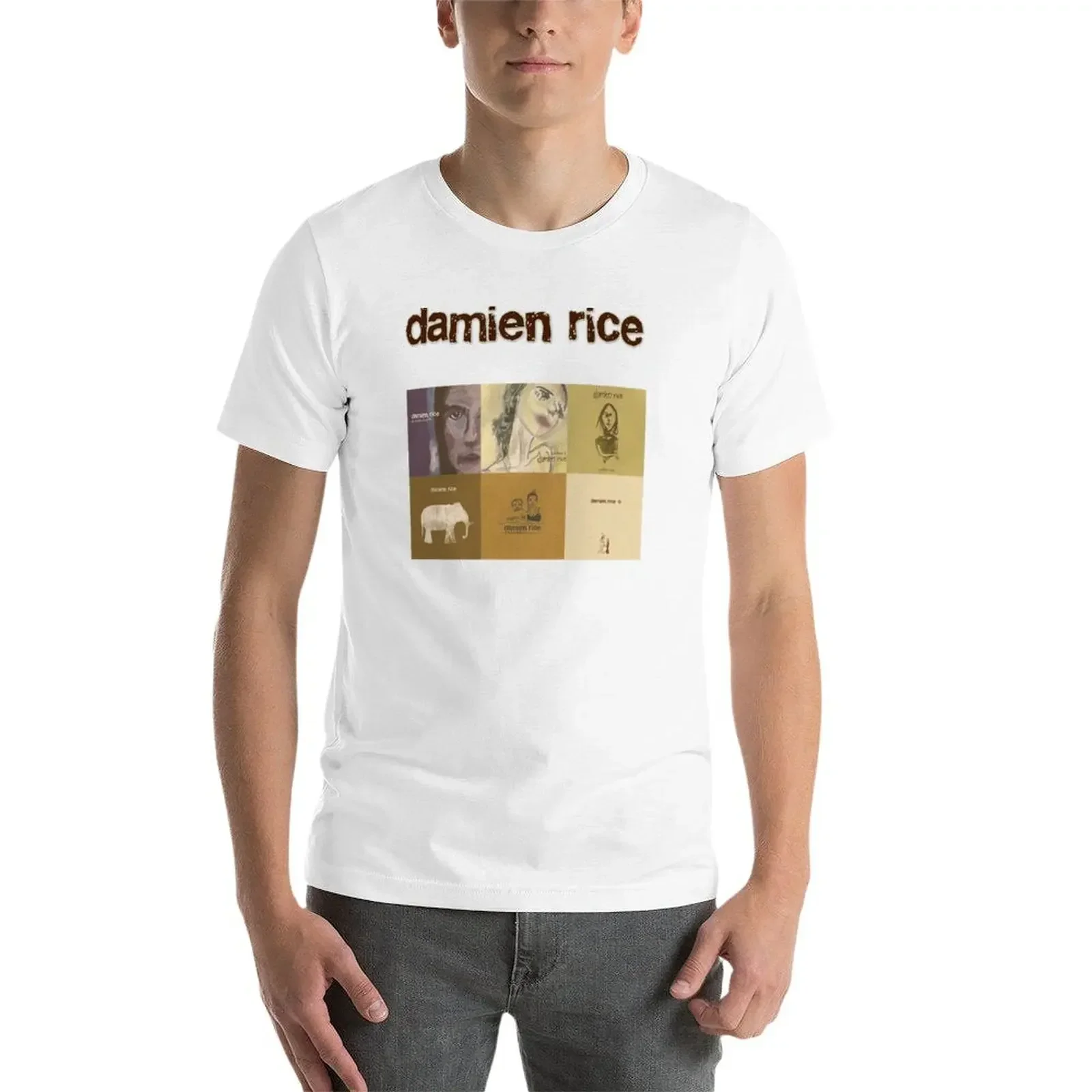 Roupas masculinas de anime Damien Rice, camiseta de manga curta, camisas grandes e grandes