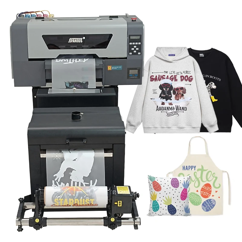 Dtf printer 30cm printing machine all kinds of fabric printing cotton polyester nylon fast shipping with powder shaker machine