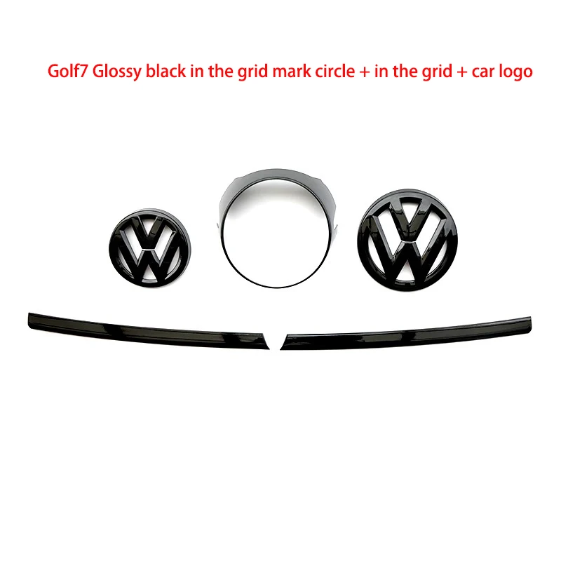 For Gloss Black Volkswagen Golf 7/Golf 7Rline Grille Trim Logo Front and rear grille logos